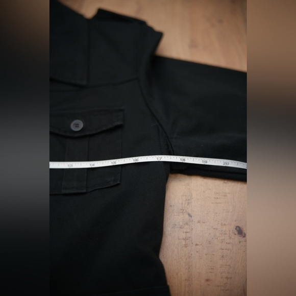 black chore coat / safari coat Alfred Sung army cargo jacket - Picture 10 of 10